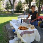 cutting bread